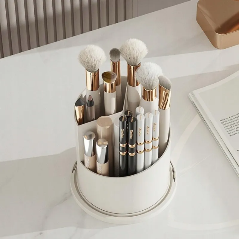 Extralink Cosmetics Box, White Rotating Organizer for Brushes and Lipsticks - Image 3