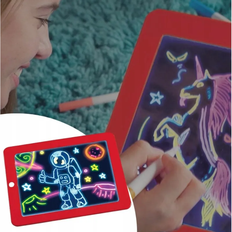 Волшебный детский планшет Extralink Neon Magic Pad, Красный - Изображение 2