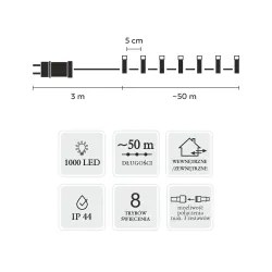 Extralink LED Lights, 1000L Warm White, 3 + 50 m Indoor/Outdoor - Image 3