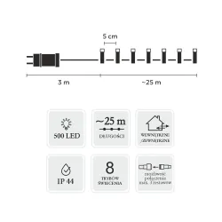 Luces LED Extralink, 500L Blanco Frío, Longitud 3 + 25 m Interior/Exterior - Imagen 3