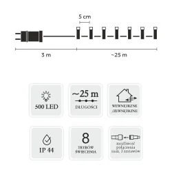 Extralink LED Lights, 500L Multicolor, 3 + 25 m Indoor/Outdoor - Image 3