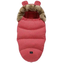Saco de dormir para cochecito, silla de coche y trineo Extralink - Aislado con orejas, forro polar, 100cm - Imagen 3
