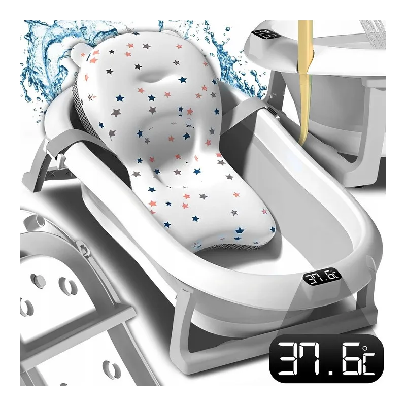 Extralink Kids Bathtub, Gray with LED Thermometer - Image 2