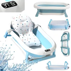 Ba&ntilde;era Extralink Kids, azul con term&oacute;metro LED