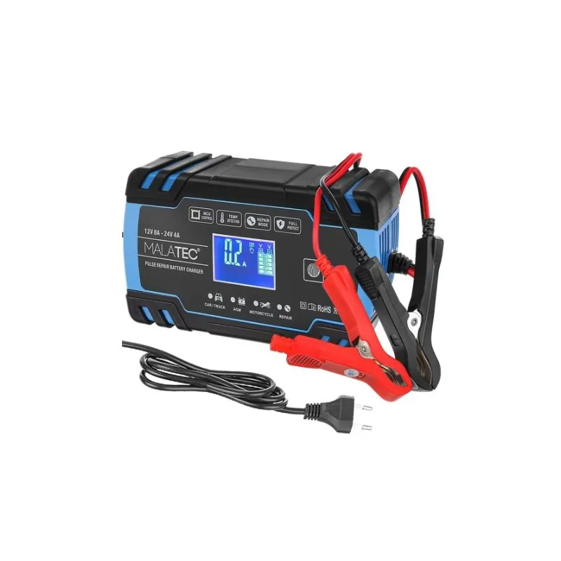Cargador Automático Extralink para Batería 12/24V 8A - Azul - Imagen 4