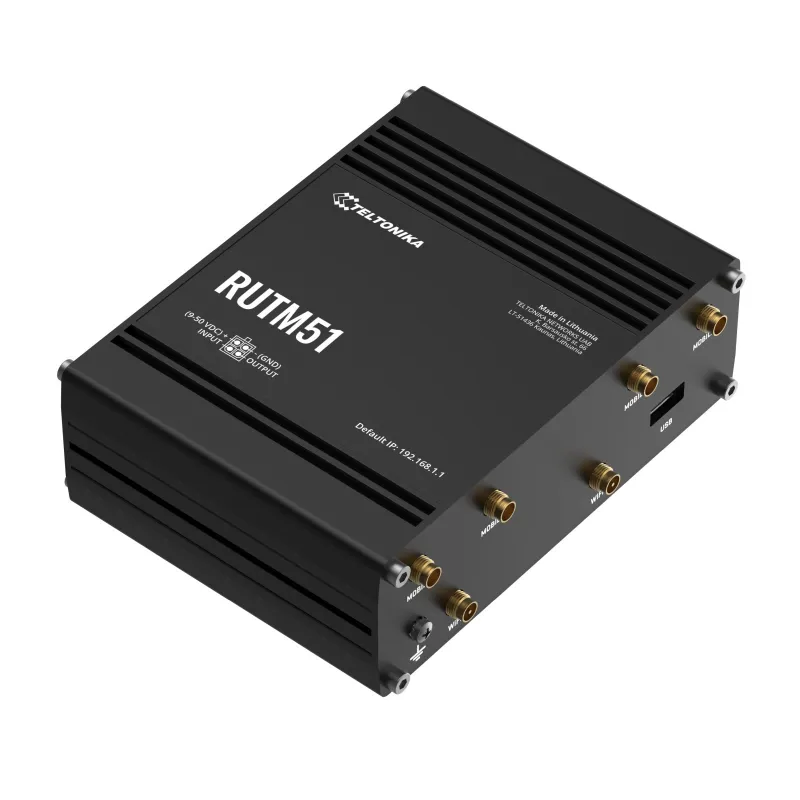 Roteador industrial 5G Teltonika RUTM51, 5x GbE, Dual SIM, Wi-Fi 5 - Imagem 2