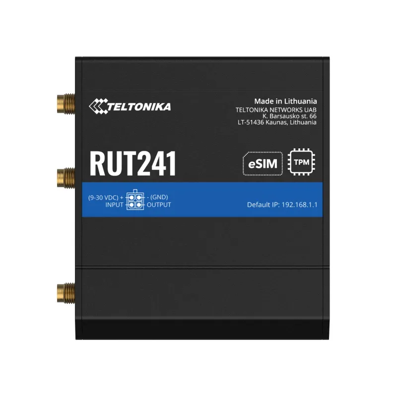 Průmyslový 4G LTE router Teltonika RUT241 eSIM, Cat 4, 2x RJ45 100Mb/s - Obrázek 3