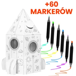 Set di 60 Pennarelli + Giocattolo Razzo Extralink