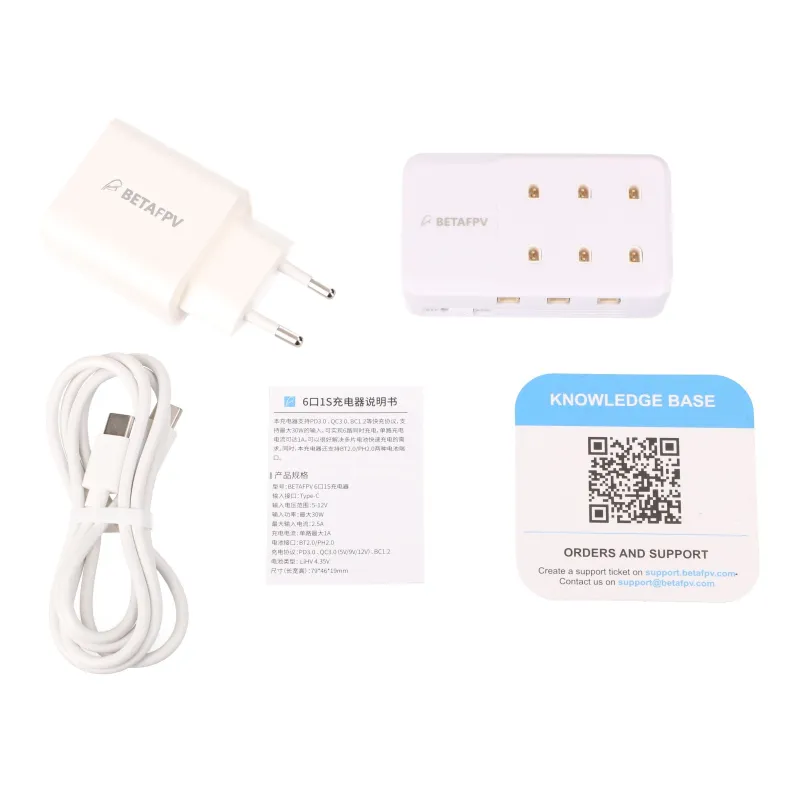 Caricabatterie + alimentatore BetaFPV 6 Porte 1S per batterie di droni - Immagine 3