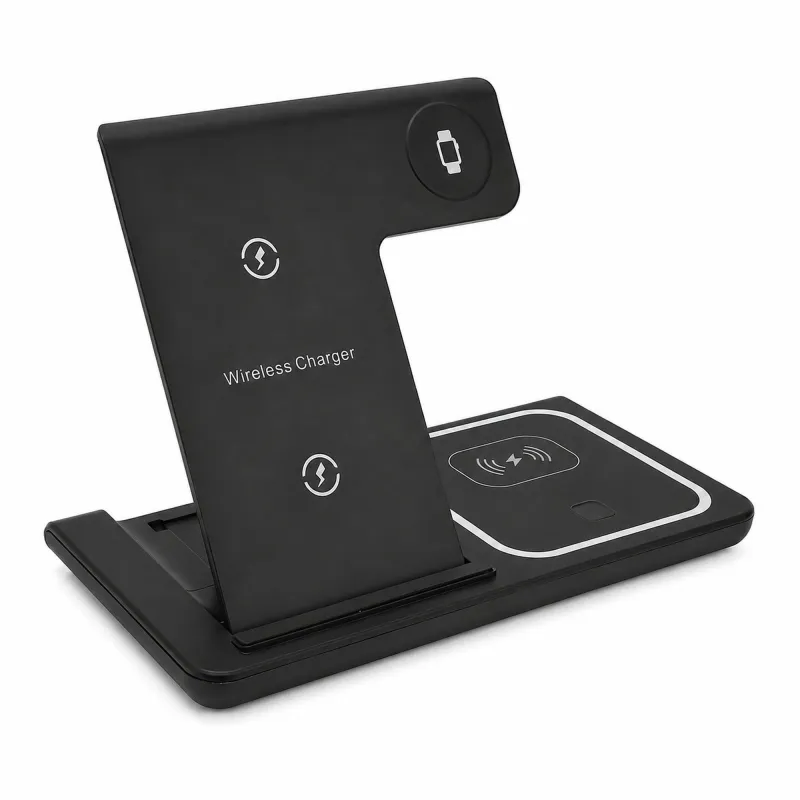 Extralink, induktives Ladegerät, multifunktionale 3-in-1 kabellose Ladestation, schwarz - Bild 2