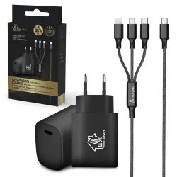 Cable 3 en 1 + Cargador Extralink Smart Life SET03, 12 W,...