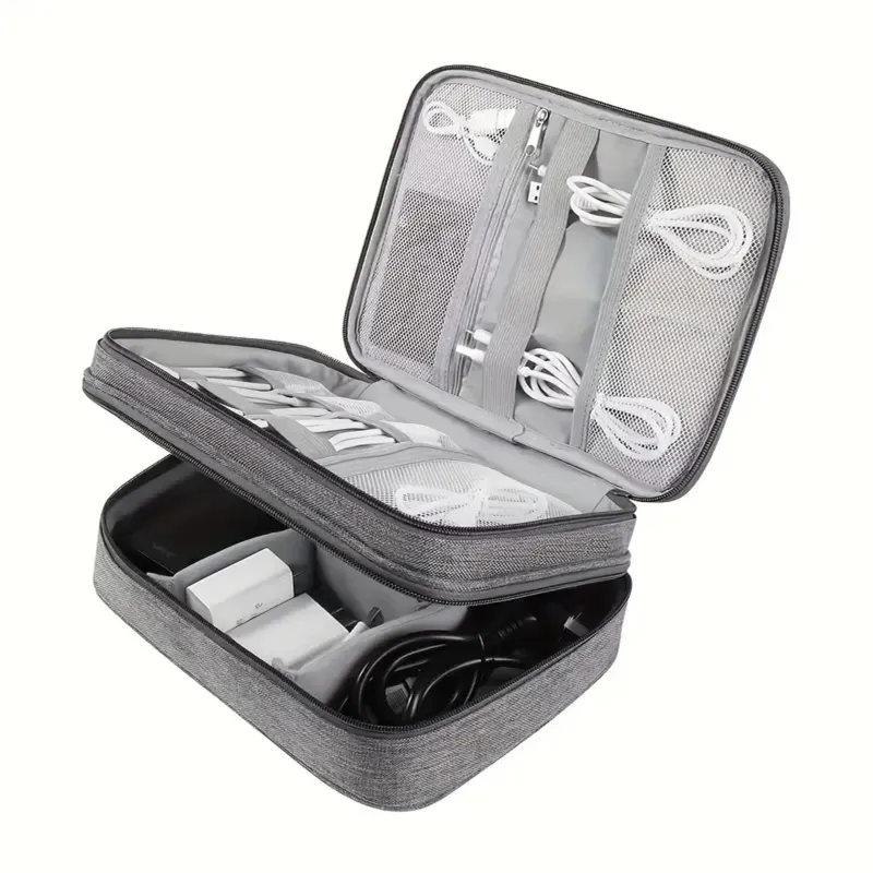 Bolsa organizadora de viaje Extralink para cables USB de carga y accesorios con asa XL - Imagen 4