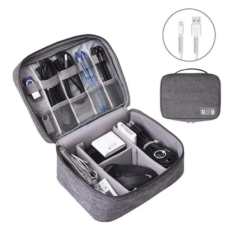 Extralink Travel Organizer Bag for USB Cables, Chargers, Accessories with Handle - Image 3
