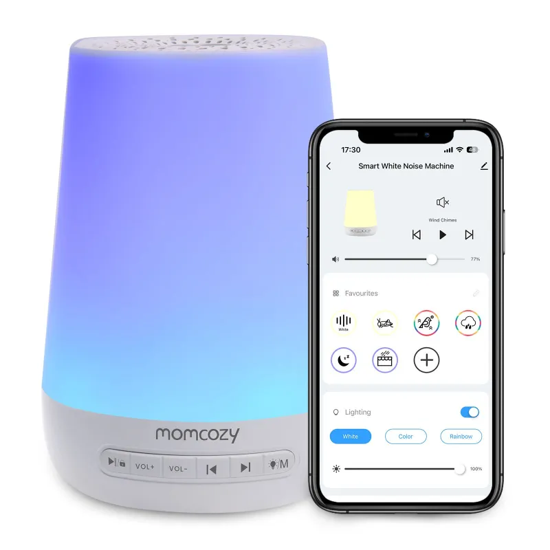 Lampada Notturna LED Momcozy WN02 con Rumore Bianco, Wi-Fi, Alexa, USB-C - Immagine 3