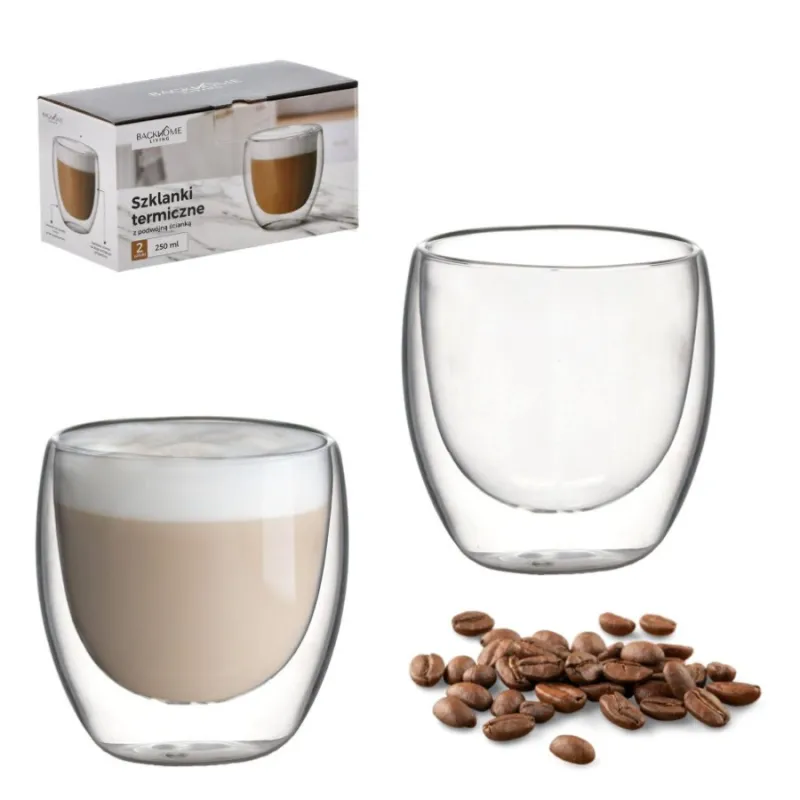 Set of 2 Double Wall Thermal Glasses Extralink, 250 ml