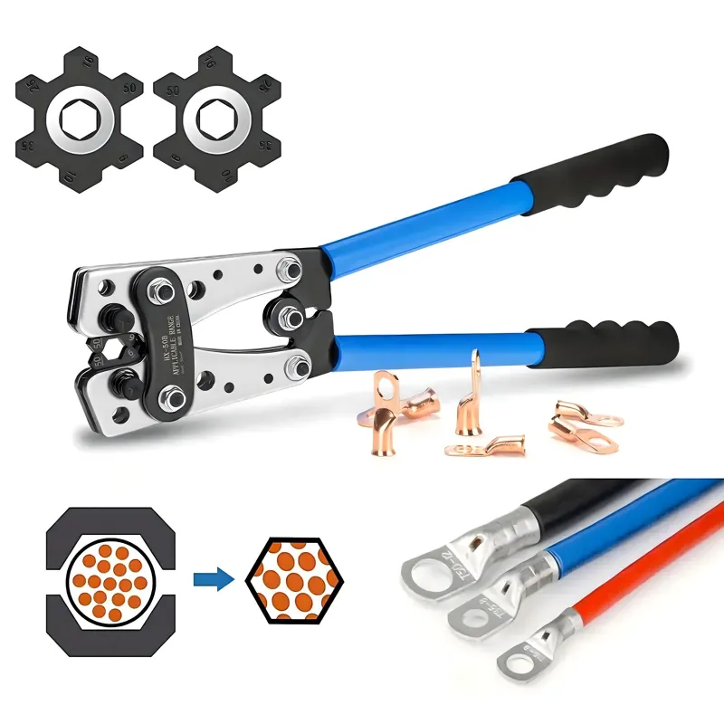 Ferramenta de Crimpagem Extralink para Manguitos, Conectores de Cabos, Compressão de Fios 6-50mm AWG - Imagem 7
