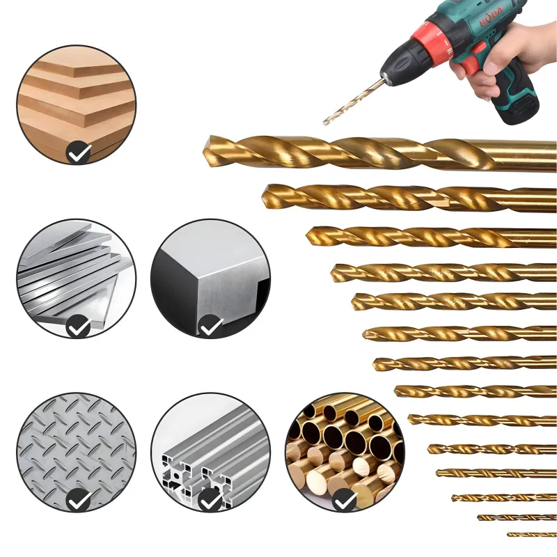 Conjunto de Brocas Extralink, Brocas Universais de Titânio para Metal e Madeira 1,5-10mm 99 peças - Imagem 2