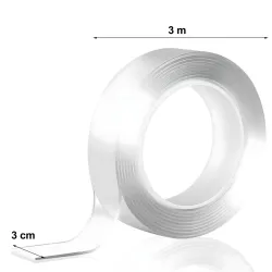 Fita Nano Forte Extralink, Dupla Face Impermeável Reutilizável Transparente - Imagem 3