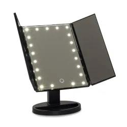 Specchio per Trucco Extralink, Ingranditore, Nero, Pieghevole, Retroilluminato, con Supporto - Immagine 3