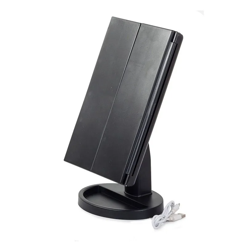 Specchio per Trucco Extralink, Ingranditore, Nero, Pieghevole, Retroilluminato, con Supporto - Immagine 5