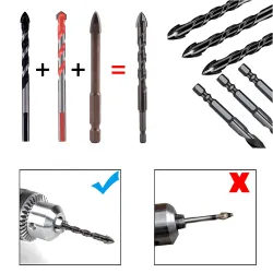 Extralink Taş, Cam, Fayans, Ahşap için Evrensel Matkap Ucu Seti, 10 Adet, 5-12mm - Görsel 2