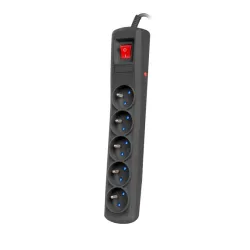 Arcon R5 Black Power Strip 3m, Surge Protector, 5...