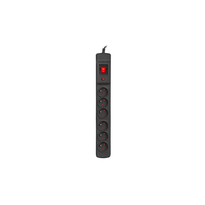 Regleta de alimentación Arcon M6 1.5m Negra, protector contra sobretensiones, 6 tomas, cable de 1.5m - Imagen 2
