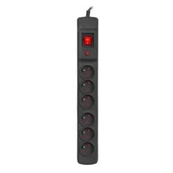 Multipresa Arcon M6 Nera 10m, Protezione da Sovratensioni, 6 Presa, Cavo da 10m - Immagine 2
