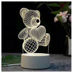 3D Heart Bear Night Light Extralink Home, Optical Illusion for Bedroom USB - Image 2