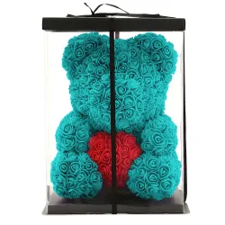 Großer Teddybär mit Rosen Extralink Home, 40 cm Rosen Valentinstagsgeschenk Türkis - Bild 6
