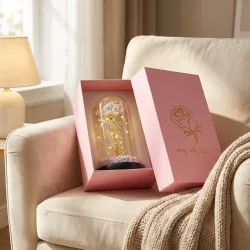 Rosa Eterna in Vetro Extralink Home, Luce LED Bianca - Immagine 6