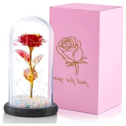 Ewige Rose im Glas Extralink Home, Rote LED Leuchtende