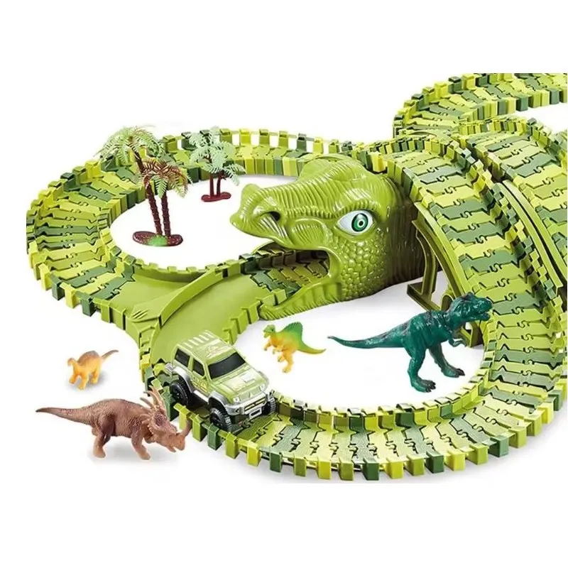Große Rennstrecke, Dino-Park Extralink Toys, Auto, Dinosaurier, Dinosaurierpark, XXL, 271 Teile - Bild 3