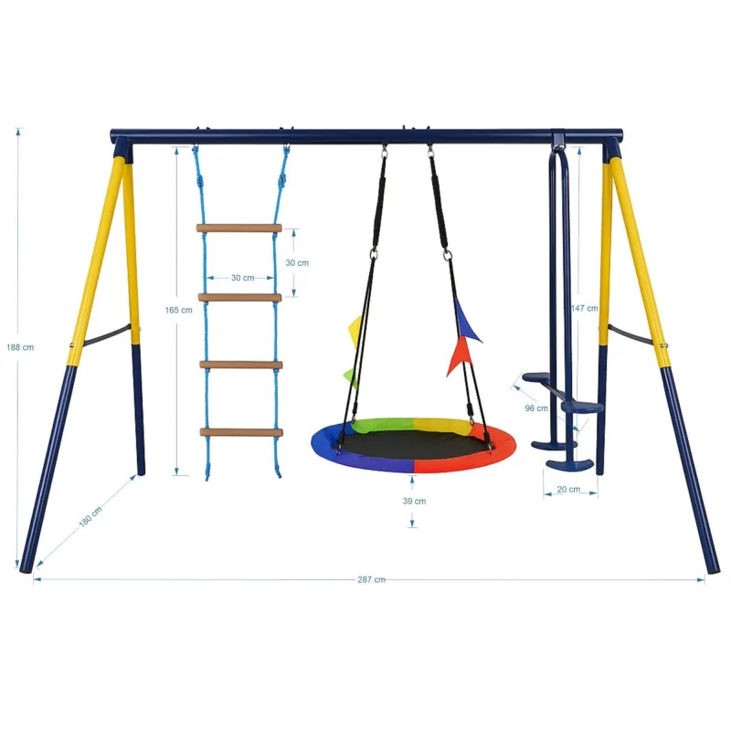Altalena Strutturale Black Forest, Nido di Cicogna + Scala + 263x185x185cm - Immagine 2