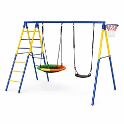 Columpio de Estructura Black Forest, nido de cigüeña + columpio + escaleras + cesta 271x180x185cm - Imagen 2