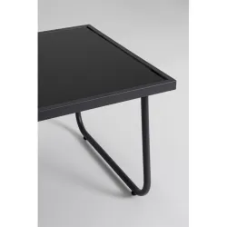 Black Forest Garden Furniture Set, Texteline Two Chairs + Lounger + Folding Table Black - Image 7