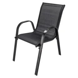 Conjunto Clássico de Mobiliário de Jardim Black Forest, Textileno Duas Cadeiras + Mesa Preta - Imagem 2