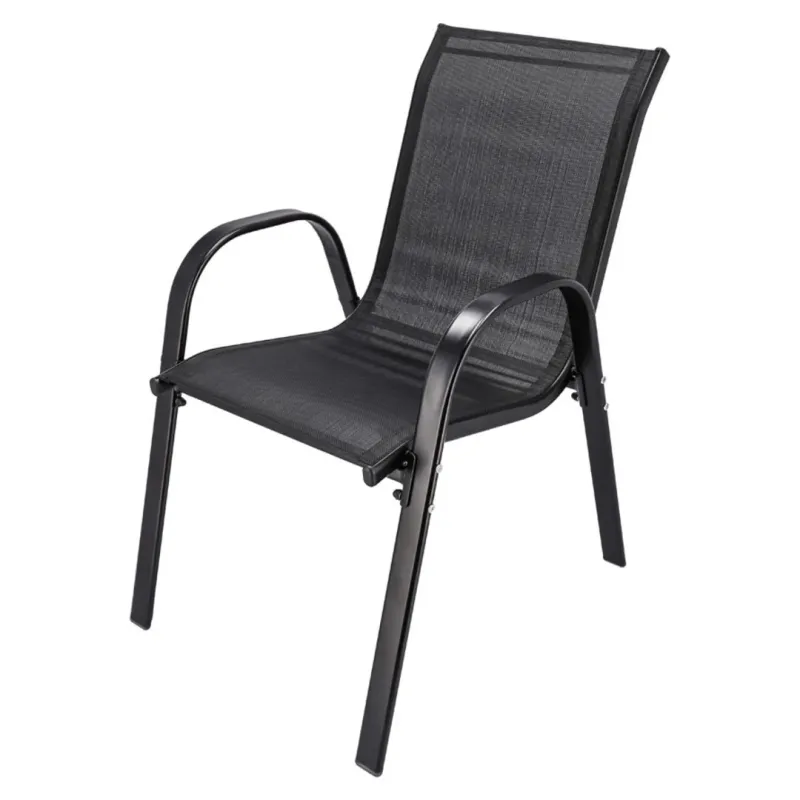 Conjunto Clássico de Mobiliário de Jardim Black Forest, Textileno Duas Cadeiras + Mesa Preta - Imagem 2