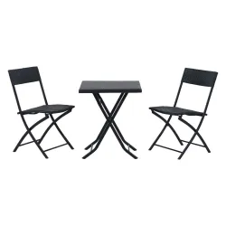 Conjunto Pequeno de Móveis para Jardim Black Forest, Duas Cadeiras + Mesa Preta - Imagem 2
