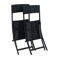 Conjunto Pequeno de Móveis para Jardim Black Forest, Duas Cadeiras + Mesa Preta - Imagem 3