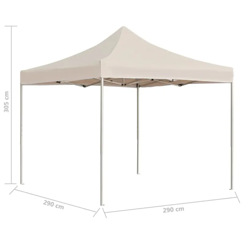 Gazebo da giardino pieghevole Black Forest, tendone da birra 3x3m beige - Immagine 3