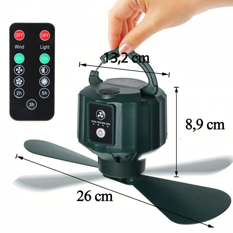 Ventilatore portatile 2 in 1 Black Forest, da soffitto USB - Immagine 3