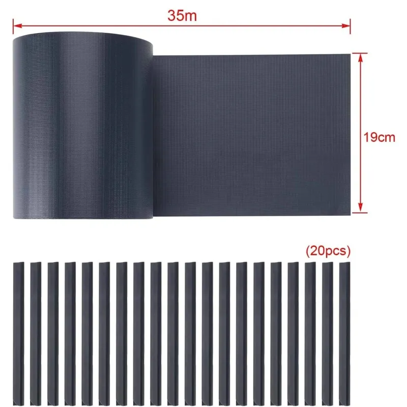 Black Forest Zaunband, schwarz 19cmx35m UV-Schutz-Paneelabdeckung für Zaun - Bild 4
