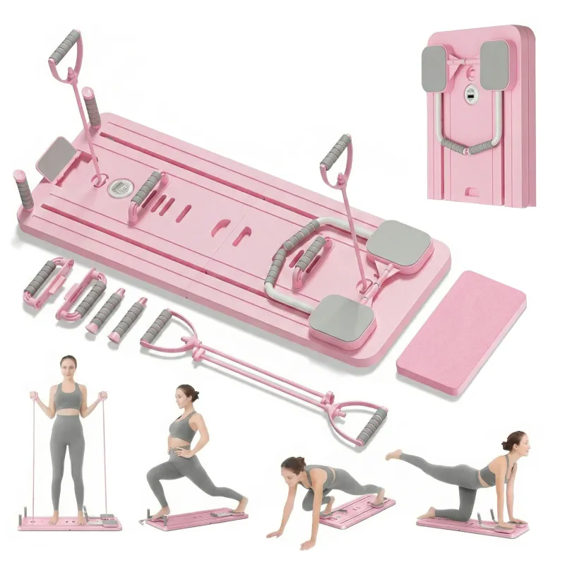 Extralink, tavola per pilates, rosa, reformer per esercizi addominali, flessioni