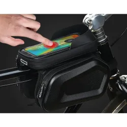 Bolsa de Bicicleta Extralink, Alforge Impermeável para Quadro com Capa para Telefone - Imagem 10