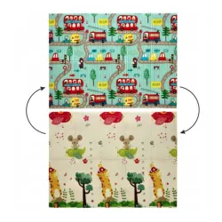 Extralink Double-Sided Educational Play Mat, 150x200x1 cm Foldable Cars-Airplanes + Bag - Image 2