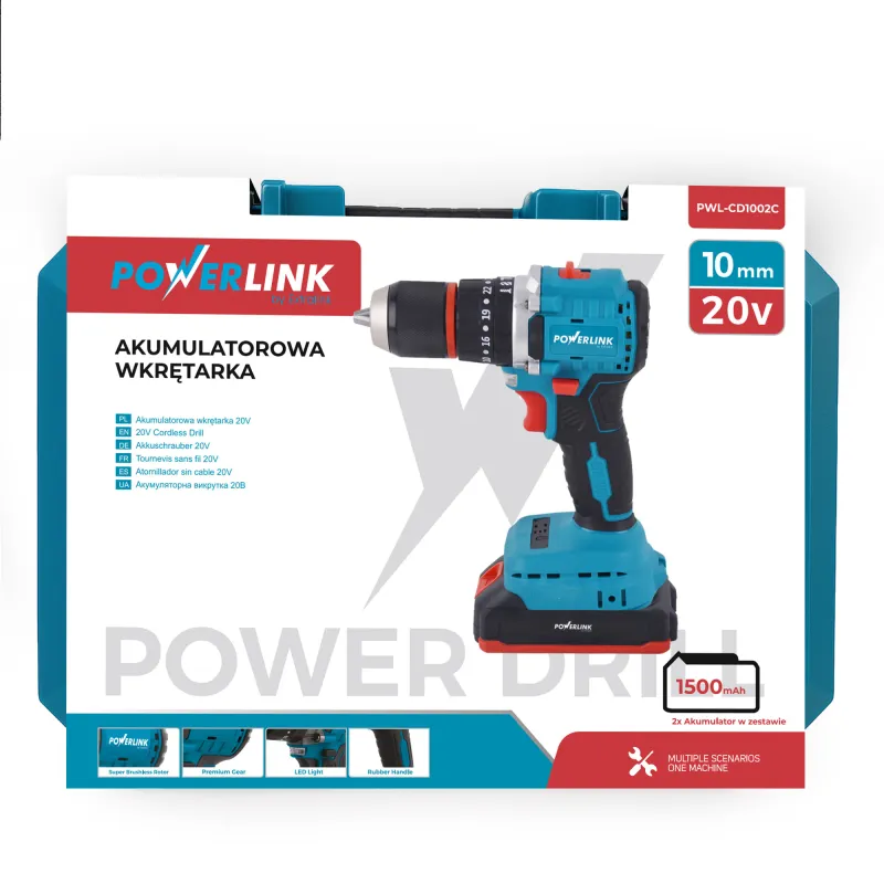 Powerlink by Extralink | Akumulatorowa wkrętarka | PWL-CD1002C 10mm 20V 2x1,5Ah - Zdjęcie 7