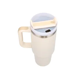 Black Forest, copo térmico com palhinha, termo com pega 1200ml bege - Imagem 2