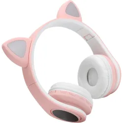 Extralink Kids Headphones Pro Рóżowe | Проводные наушники | Кошачьи ушки - Изображение 2