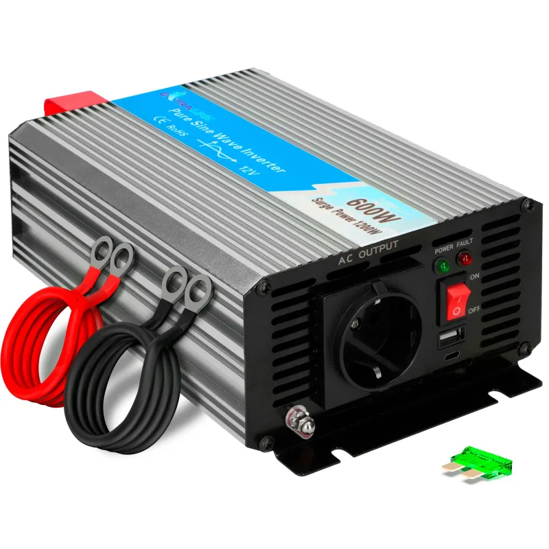 Инвертор Extralink OPIP-600W, автомобильный 12V, 600W чистая синусоида - Изображение 7